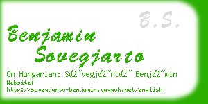 benjamin sovegjarto business card